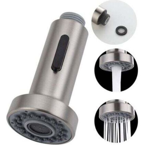 2 modes tête robinet remplacement douchette pour robinet pour robinet cuisine pour rétractable mitig,G1/2" ,brossée (1/5)