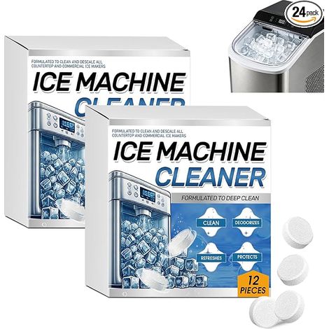Confezione da 24 pastiglie detergenti per macchine per gelato - Pulizia efficace - Diametro: 1,6 cm - Pastiglie detergenti altamente efficaci - Prolungano la durata della tua macchina per gelato (1/5)