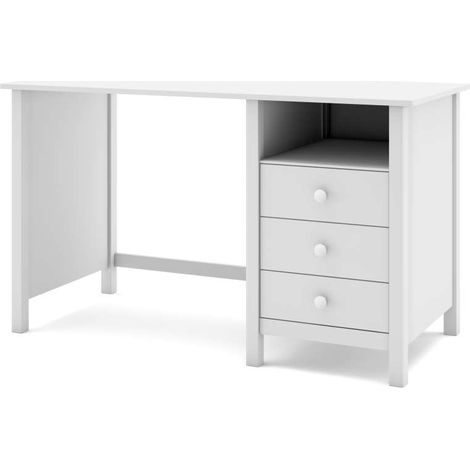 Mesa de estudio 3 cajones Maxi acabado blanco, 74cm(alto) 120cm(ancho) 54cm(fondo) (1/4)