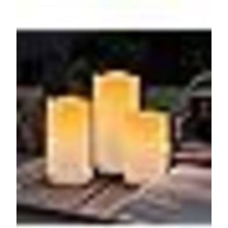 Set di 3 diverse candele solari senza fiamma, impermeabili, per uso esterno, adatte per lanterne da patio. (1/5)