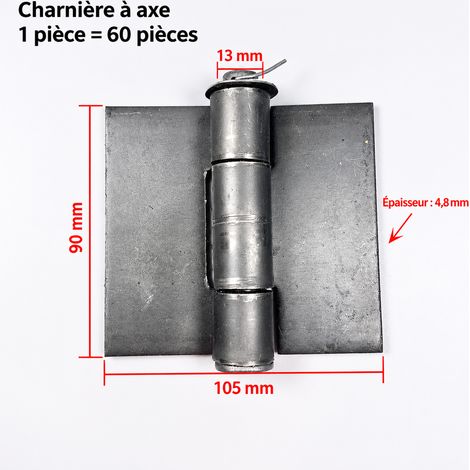 Lot de 60 charnières à souder symétriques axe 13 en acier laminé à froid 13 60 8 × 9 × 0,45 cm 570 g – Livraison gratuite
