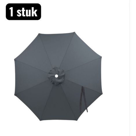 Replacement canopy for 8-rib, 3m parasol, UV and water resistant, grey color (1/5)