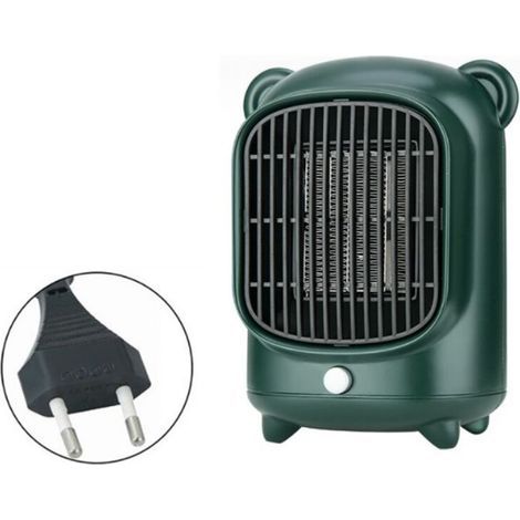 Chauffage d'espace électrique portable 500 W avec thermostat, petit radiateur en céramique de bureau-vert (1/4)