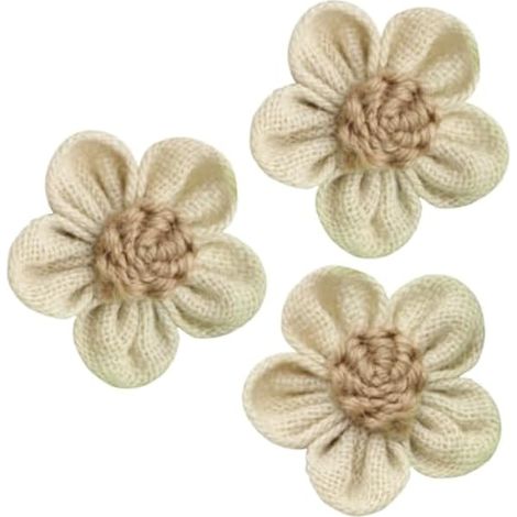 Fleurs en Toile de Jute Vintage, Lot de 3 Pièces pour Mariage (1/5)