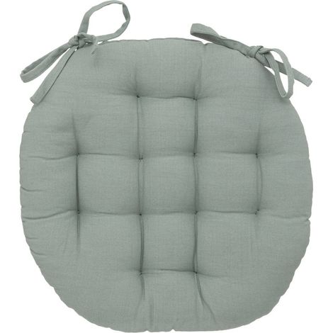 Cojín para silla Anjali 38 cm redondo verde algodón