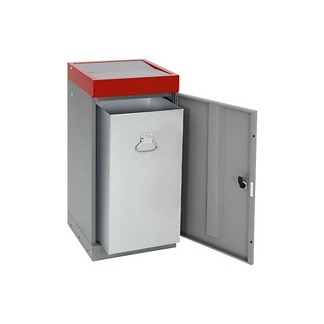 Recipiente con puerta batiente para separar materiales  suelto 