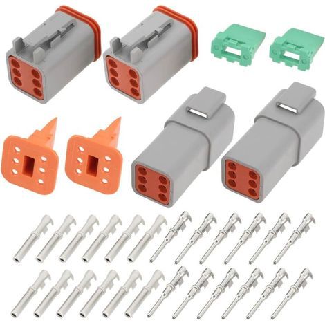 DT04-6P DT06-6S 6 Pin Waterproof Electrical Connector Kit Compatible with Deutsch Compatible with DT 6P Series Automotive Waterproof Plug (1/5)
