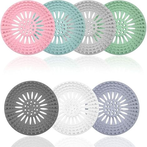 7 Pièces Filtre à Cheveux en Silicone, Couvercles de Drain de Douche, Crépine de Vidange D'évier, Filtre de Vidange D'évier, Filtre D'égout pour évier de Douche (1/5)