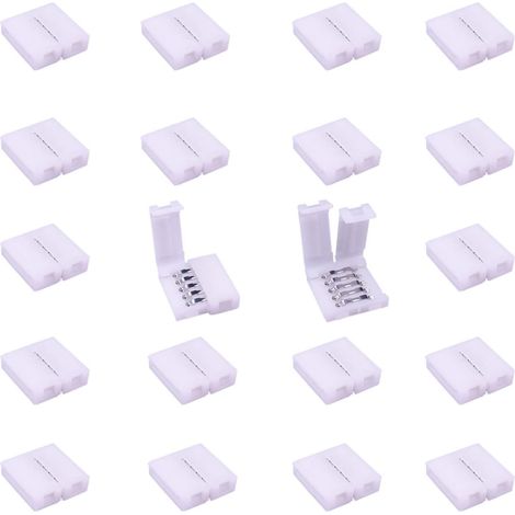 20pcs Connecteur Bande LED 5 Broches pour RGBW LED Strip de 12mm Large - Connecteur Rapide Ruban LED 5050 - Adaptateur et Extenseur LED (1/5)