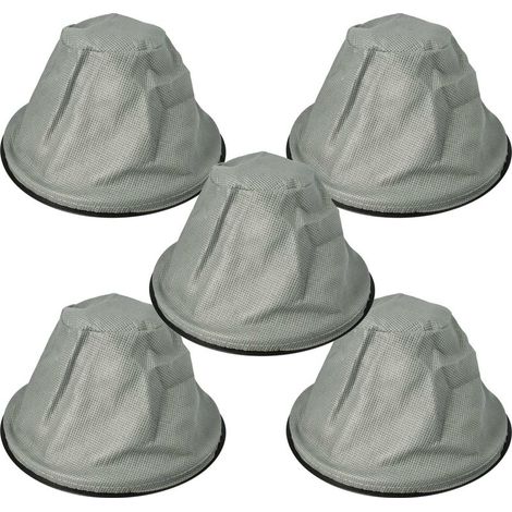 5x Filtres à sac compatible avec Parkside Pas 500 D2 aspirateur de cheminée, aspirateur à cendres - Filtre de rechange, lavable gris / noir (1/4)