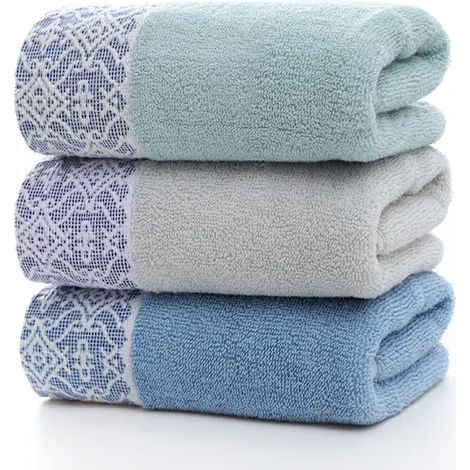 Lot de 3 serviettes en pur coton pour absorber l'eau et nettoyer le visage. (1/2)