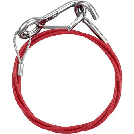 Câble de sécurité pour remorque, 1m, avec crochet, acier inoxydable, 400kg (1/5)