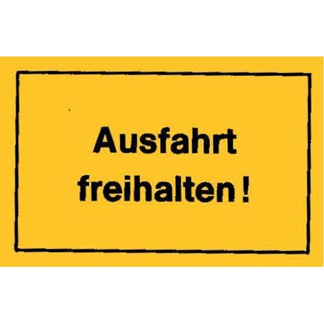 Schild 250x150 Ausfahrt freihalten gelb (1/2)
