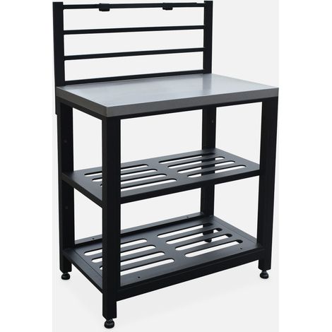 Módulo cocina exterior de acero 2 estantes, 80cm