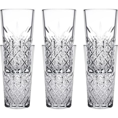 Longdrinkgläser, Trinkgläser (6 Stück, 470ml) Timeless - Zeitlose Eleganz & Stapelbar - Für Cocktails & mehr (1/2)