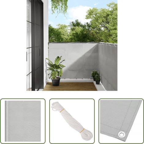 Sichtschutz -  Balkon-Sichtschutz Hellgrau 120x700 cm 100 % Polyester-Oxford