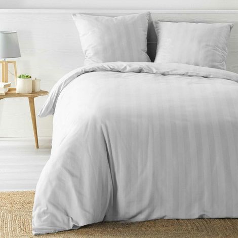 Parure de Lit - Cléo UNI Housse de Couette 240 x 220 cm + Taies d'Oreiller - Blanc (1/3)