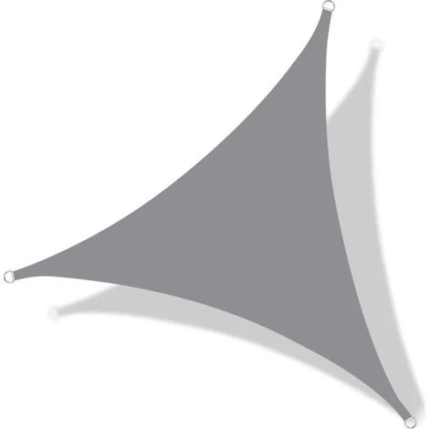 Voile d’ombrage triangle 3×3×3 m – toile Oxford – protection solaire UV – installation avec cordes – usage extérieur – gris