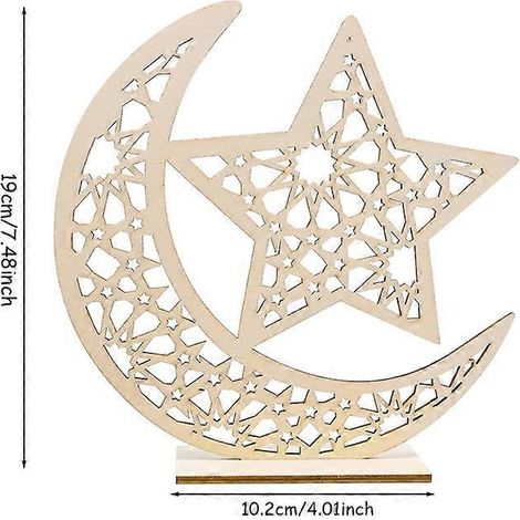 Décorations Ramadan Eid Mubarak pour la maison : Plaque en bois, pendentif suspendu, articles de fête islamiques et musulmans, décoration Eid