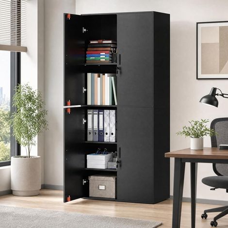 Eggree – Armoire de Classement Bois Verrouillable, 5 Étagères de Rangement (1/5)