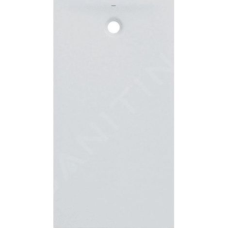 Geberit – Receveur de douche à encastrer 100x80x4 cm blanc mat – Résine pierre antidérapante – Installation classique au sol – Bonde de vidage incluse (1/5)