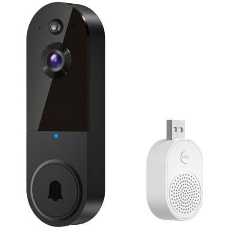 Sonnette vidéo sans fil 1080p avec détection humaine intelligente par IA, alimentation par batterie, stockage dans le cloud, Wi-Fi 2,4 GHz et surveillance intérieure et extérieure (1/5)