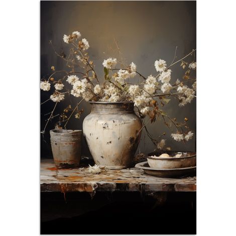 POSTER Natura morta - Fiori - Bouquet - Vaso - Vino 20x30 cm (1/4)