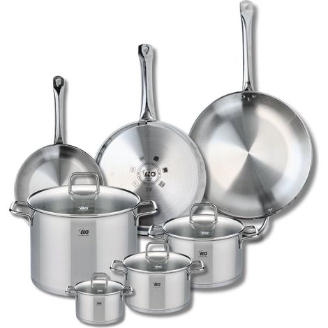 Ensemble de 3 Poêles de cuisson 24, 28 et 32 cm et 4 faitouts 12, 16, 20 et 26 cm Elo Profi Citrin (1/5)