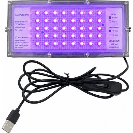 Lampe de polymérisation UV LED 50W 395-410 nm USB 5V boîtier métallique 50w 20 × 10 × 3 cm 200 g – Livraison gratuite