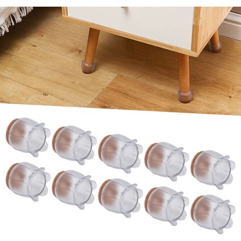Set mit 10 universellen Anti-Rutsch-Schutzgleitern für Bürostuhlrollen, kompatibel mit Drehstühlen und Computerstühlen. Rutschfeste Gummipads für Drehstuhlbeine. Kompakte Größe. (1/5)