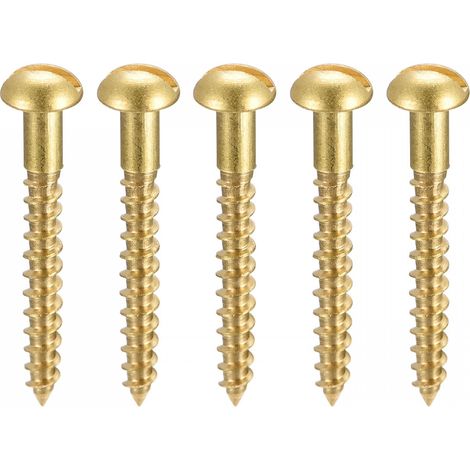 Bois Vis M2.5 x 20mm Fendu Rond Tête Laiton Autotaraudant Vis 100 Pcs (1/4)