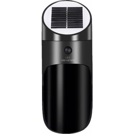 Lampe Solaire Extérieur avec Détecteur de Mouvement, Sans Fil Applique Solaire Imperméable, 120°Grand Angle 4 M Détection éclairage de Sécurité D'extérieur pour Porte D'entrée, Cour, Garage-Noir-Fei Y (1/4)