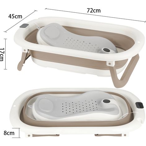 Bébé Baignoire Portable Avec support de bain Bébé Pliable Bain Sûr Avec affichage de la température 0-3 Ans (1/5)
