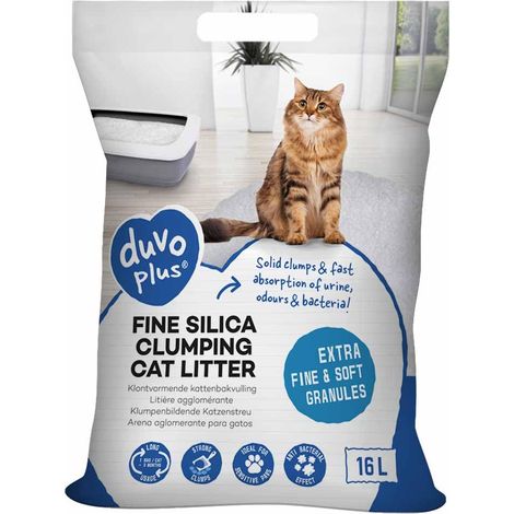 Litière Silice Fine Agglomérante pour Chat Anti-Odeurs 16 L