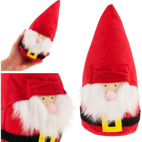 TG65798-2 Gnomo di Natale in feltro con barba rossa, in piedi, regalo