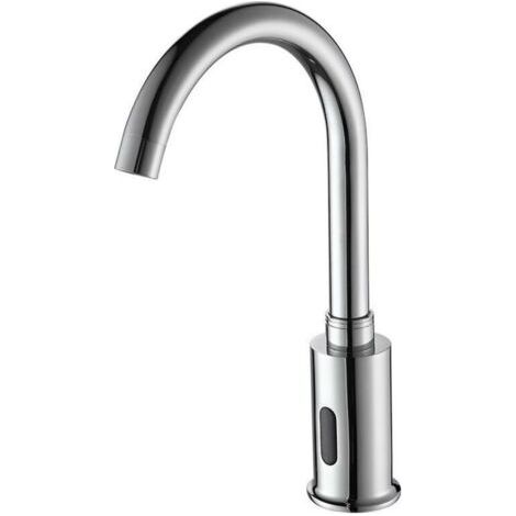 Basetbl – Robinet de lave-mains à induction automatique – Eau chaude et froide – Technologie infrarouge – Économie d'eau – Finition métal (1/4)