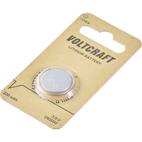 VOLTCRAFT Pile bouton CR 2032 3 V 1 pc(s) 220 mAh lithium LM2032 S536462