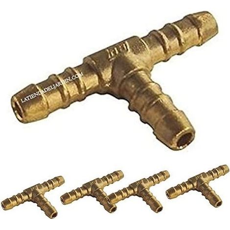 Lot de 5 Bypass Butane Propane en Té Tuyau de Gaz 9 mm Butane, Laiton, Cuisine, Camping Gaz