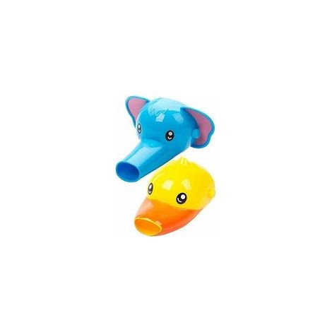Lot de 2 prolongateurs de robinet pour enfants, salle de bain et cuisine, bleu et jaune – (1/5)