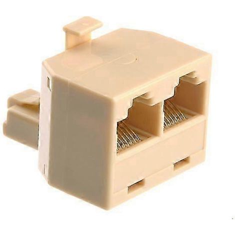 Connecteur coupleur d'extension de câble réseau Ethernet RJ45 8 broches 1 mâle vers 2 femelles (beige) (1/5)