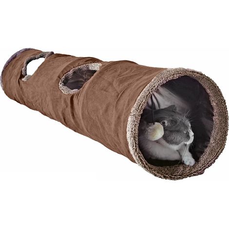 1 tunnel pour chat - Marron - Diamètre 30 x 130 cm