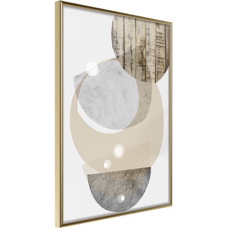 Affiche Murale Encadrée "Bowls Collection" 30 x 42 cm Or