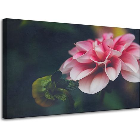 Leinwanddruck „Botanische rosa Dahlie“, 100 x 60 cm
