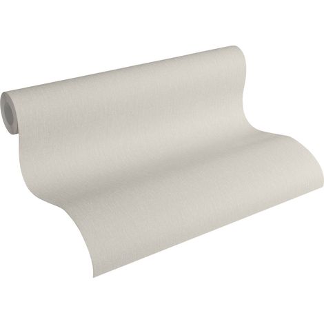 Papier peint élégant effet texile pour cuisine Tapisserie unie beige crème moderne Papier peint scandinave intissé pour chambre (1/5)