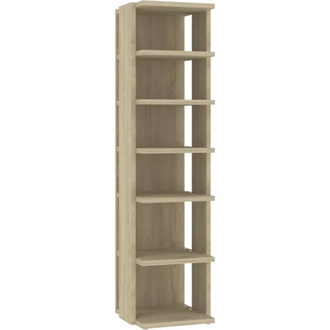 Scarpiera 27,5 x 27 x 102 cm 6 ripiani salvaspazio stile moderno legno di rovere Sonoma ingegnerizzato 020047937