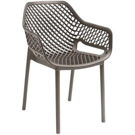 Gloupie Poltrone Aria in Polipropilene Taupe, Impilabile,58x60x82 cm, 3,8 kg, Schienale Ergonomico, Made in Italy (1/5)