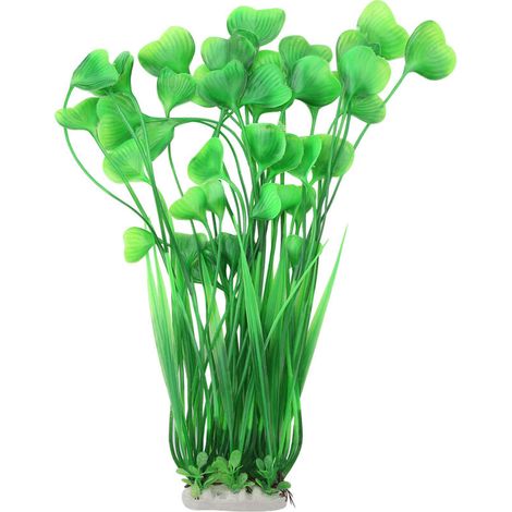 Plante aquatique artificielle en plastique vert vif idéale pour aquarium ou jardin. (1/5)