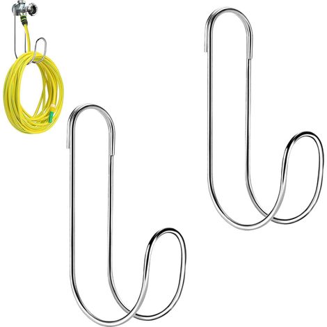 Set of 2 water hose storage hooks with a maximum load capacity of 20 kg, no drilling required, made of stainless steel (1/5)