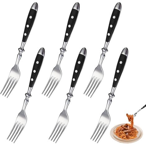 Fourchettes De Table, 6 Pièces, 20 CM, Set De Fourchettes En Acier Inoxydable Noir (1/4)