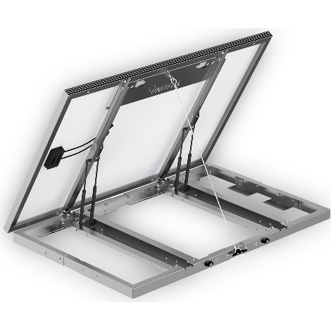 Support inclinable pour panneau solaire – Aluminium léger – Inclinaison réglable de 0° à 65° – Fixation par collage ou boulonnage – Uniteck